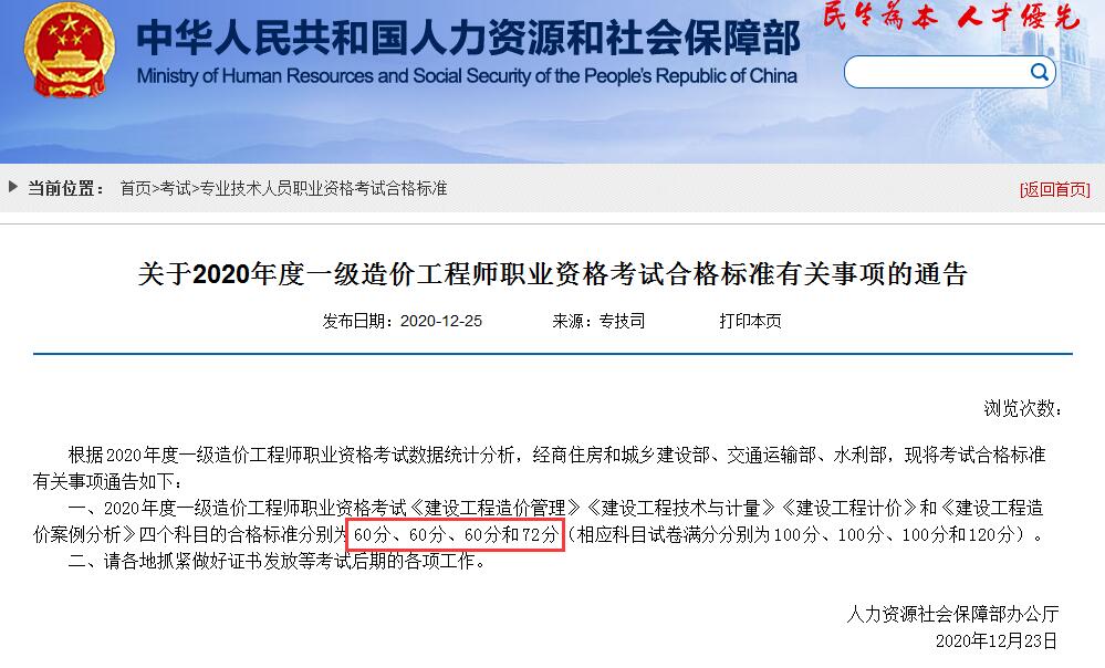 環(huán)球網(wǎng)校2020年西藏自治區(qū)一級造價工程師考試合格分?jǐn)?shù)標(biāo)準(zhǔn)